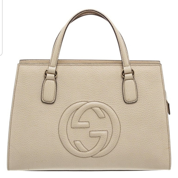 Gucci Beige Grained Leather Soho Top Handle Bag - Picture 8 of 8